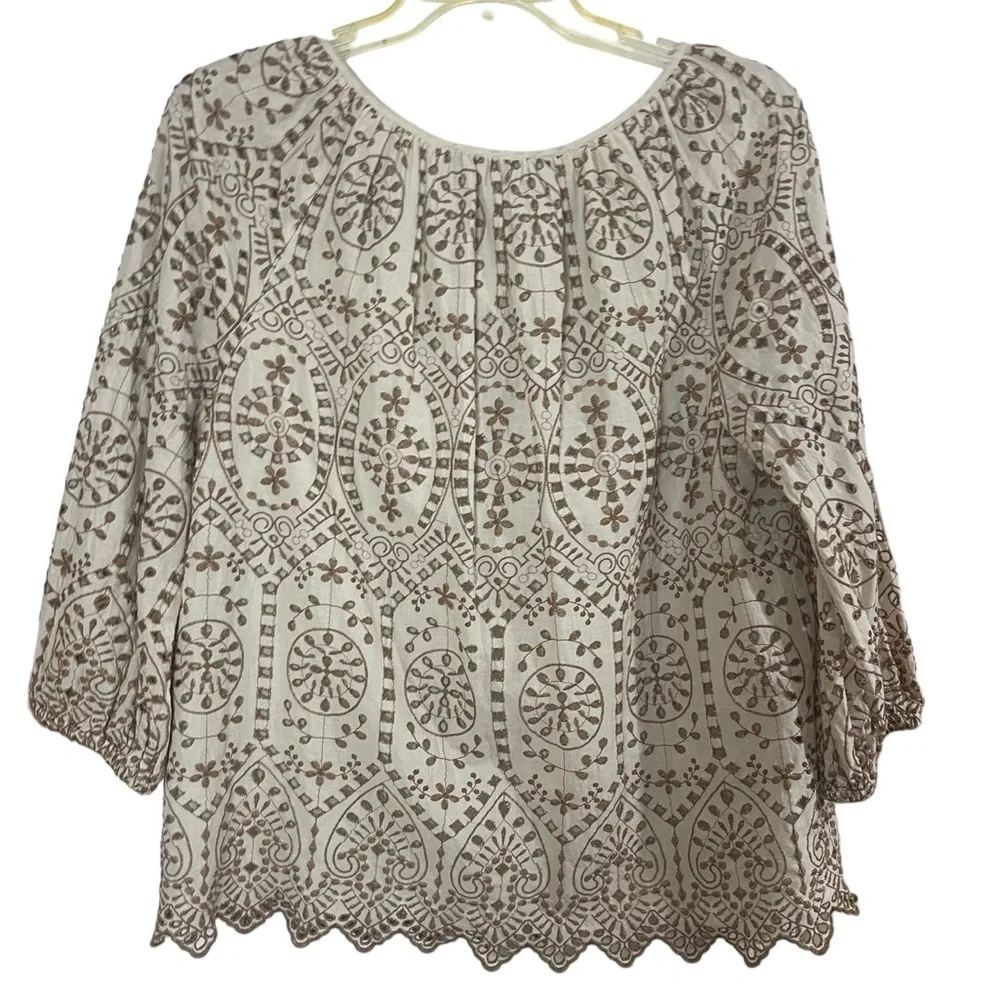 Lauren Ralph Lauren cotton eyelet raglan sleeve top. Size XL GUC to EUC - Picture 6 of 12